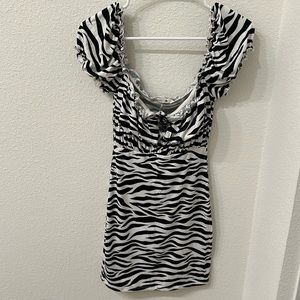 American threads zebra mini dress